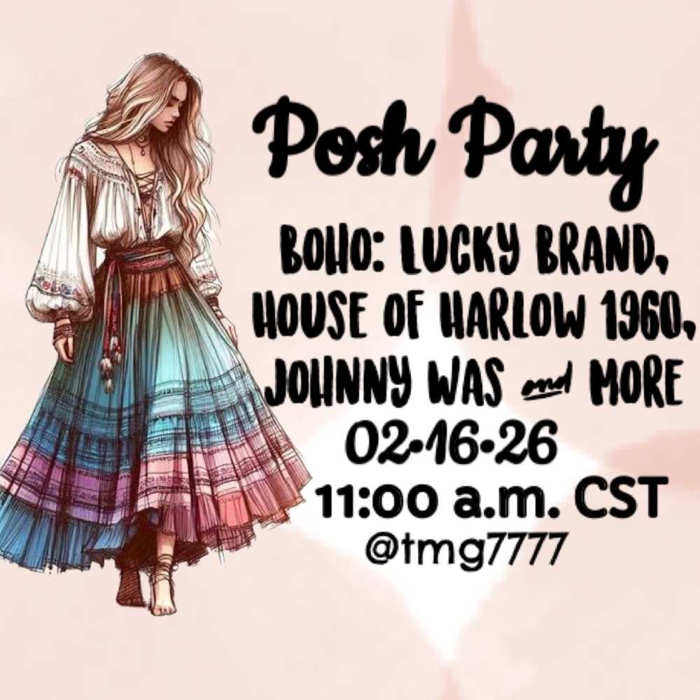 Posh Party
Boho: Lucky Brand, House of Harlow 1960, Johnny Was, and More - Picture 1 of 1